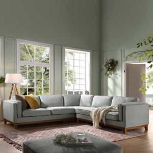 Home dipley sage woven fabric grande corner sofa